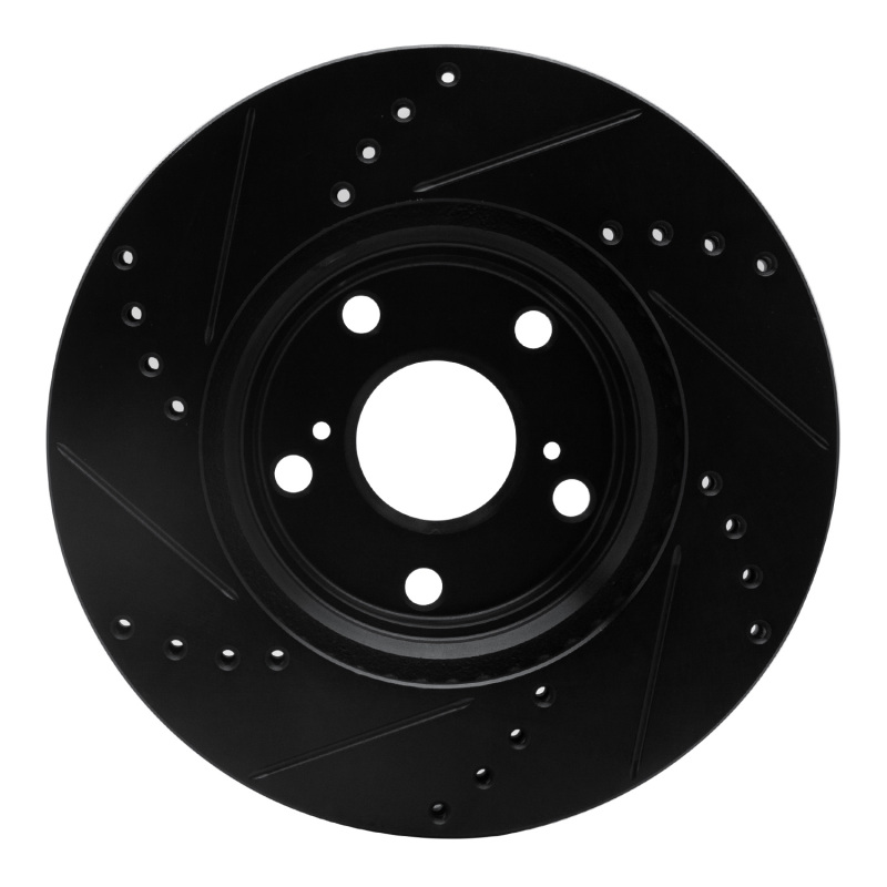Lexus ES300 Brake Rotor (1) - Front Right - R1 Concepts - Drilled & Slotted - Black - `99-`07
